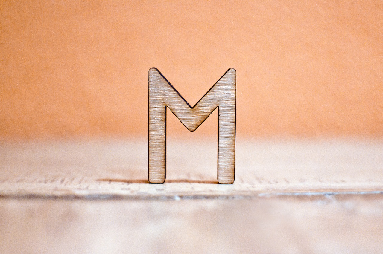 letter  m  wood free photo