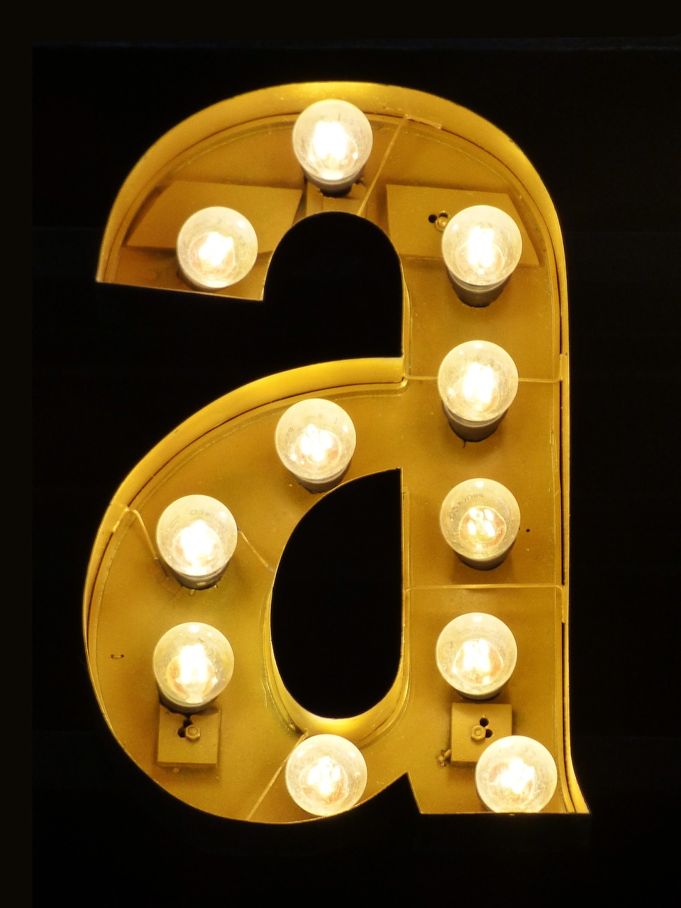 letter a letter light bulbs free photo