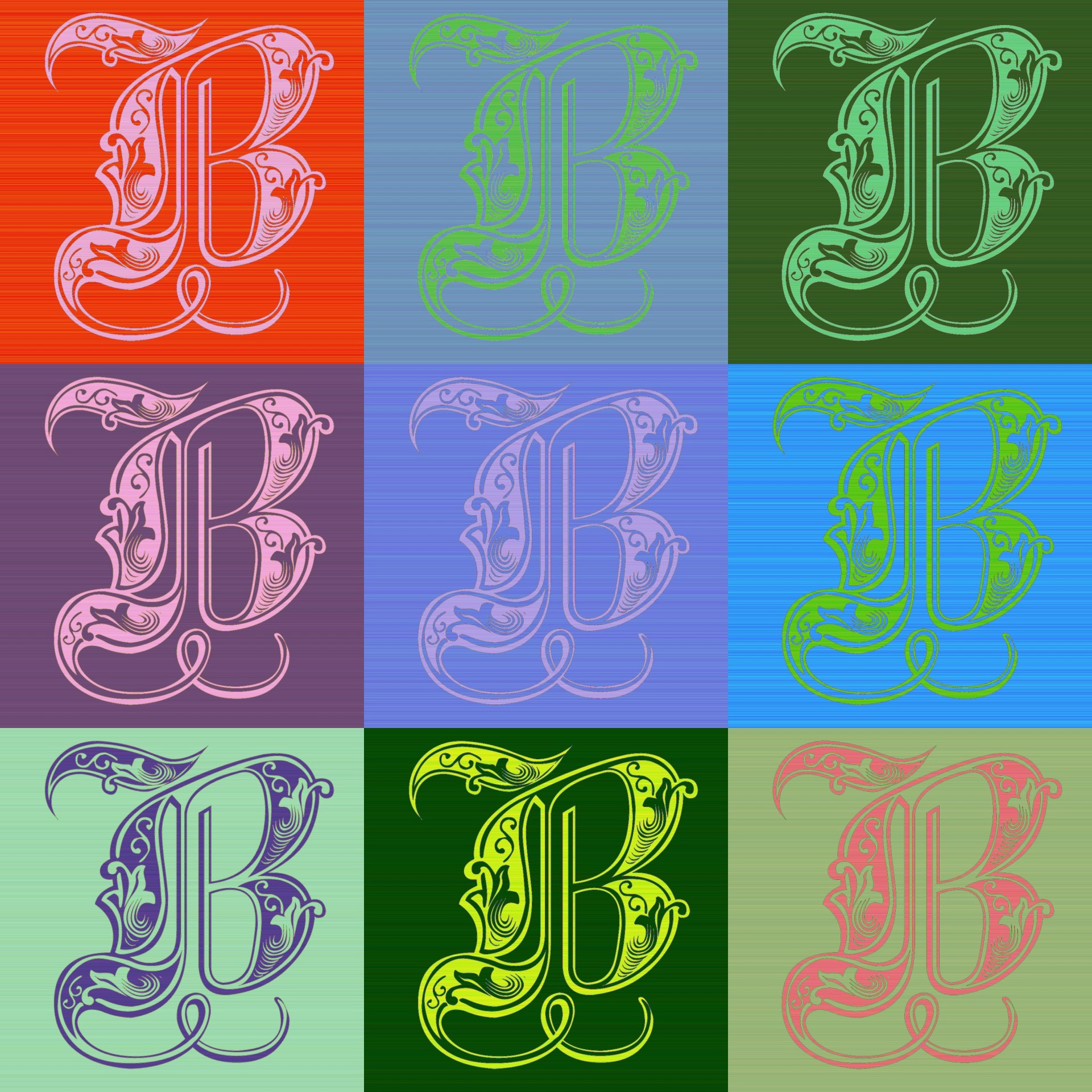 royal letter b warhol free photo