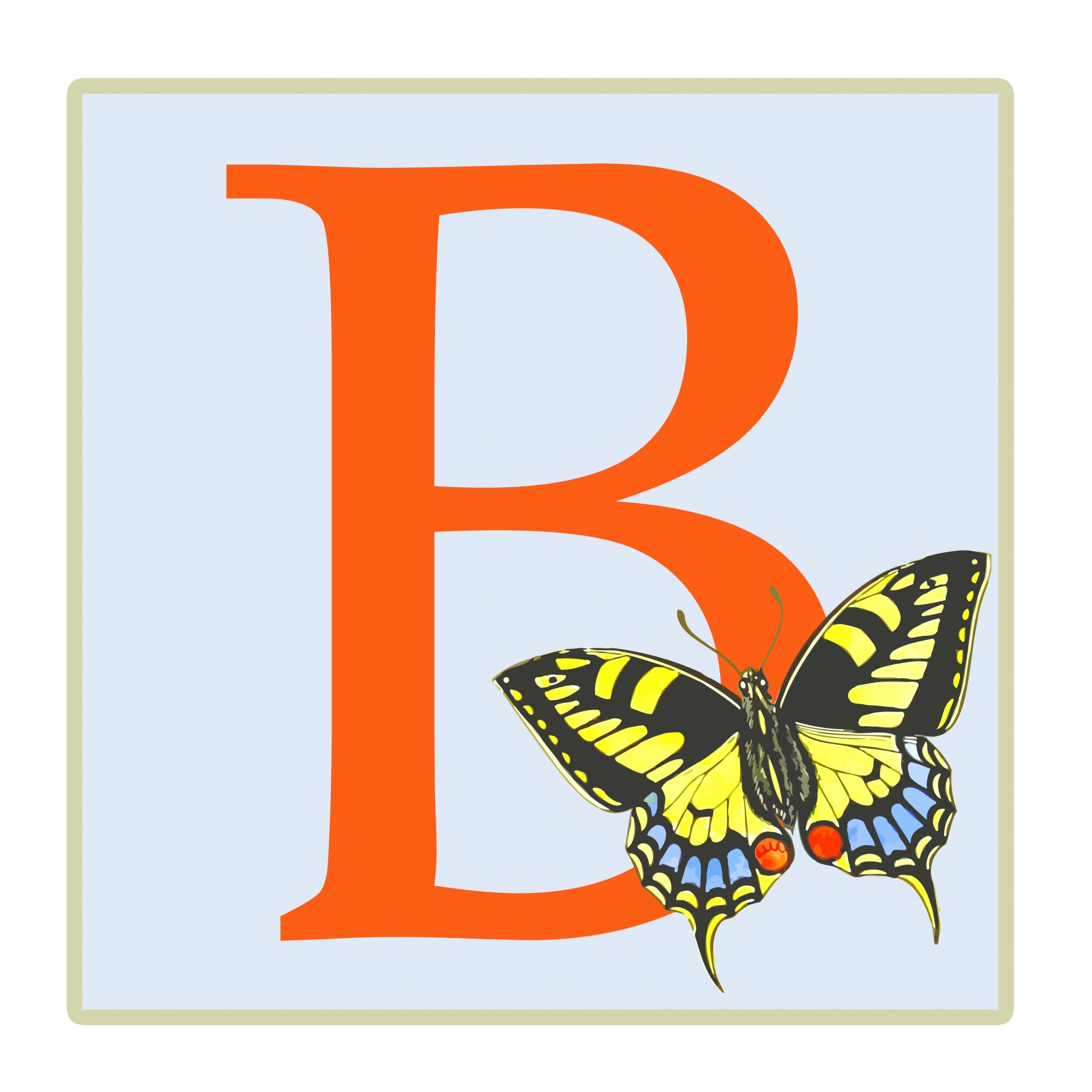 b letter butterfly free photo