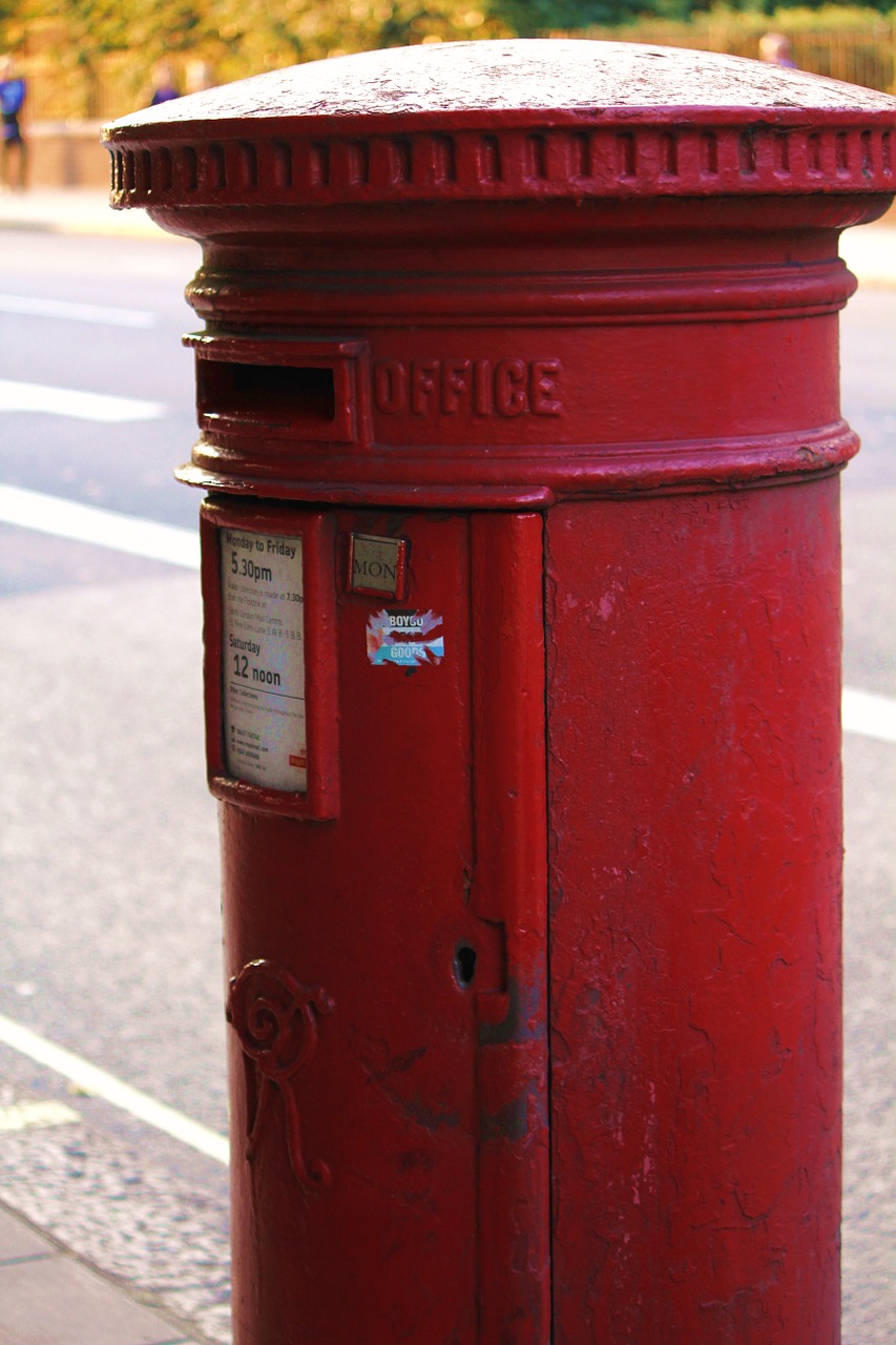 letter boxes red pillar free photo