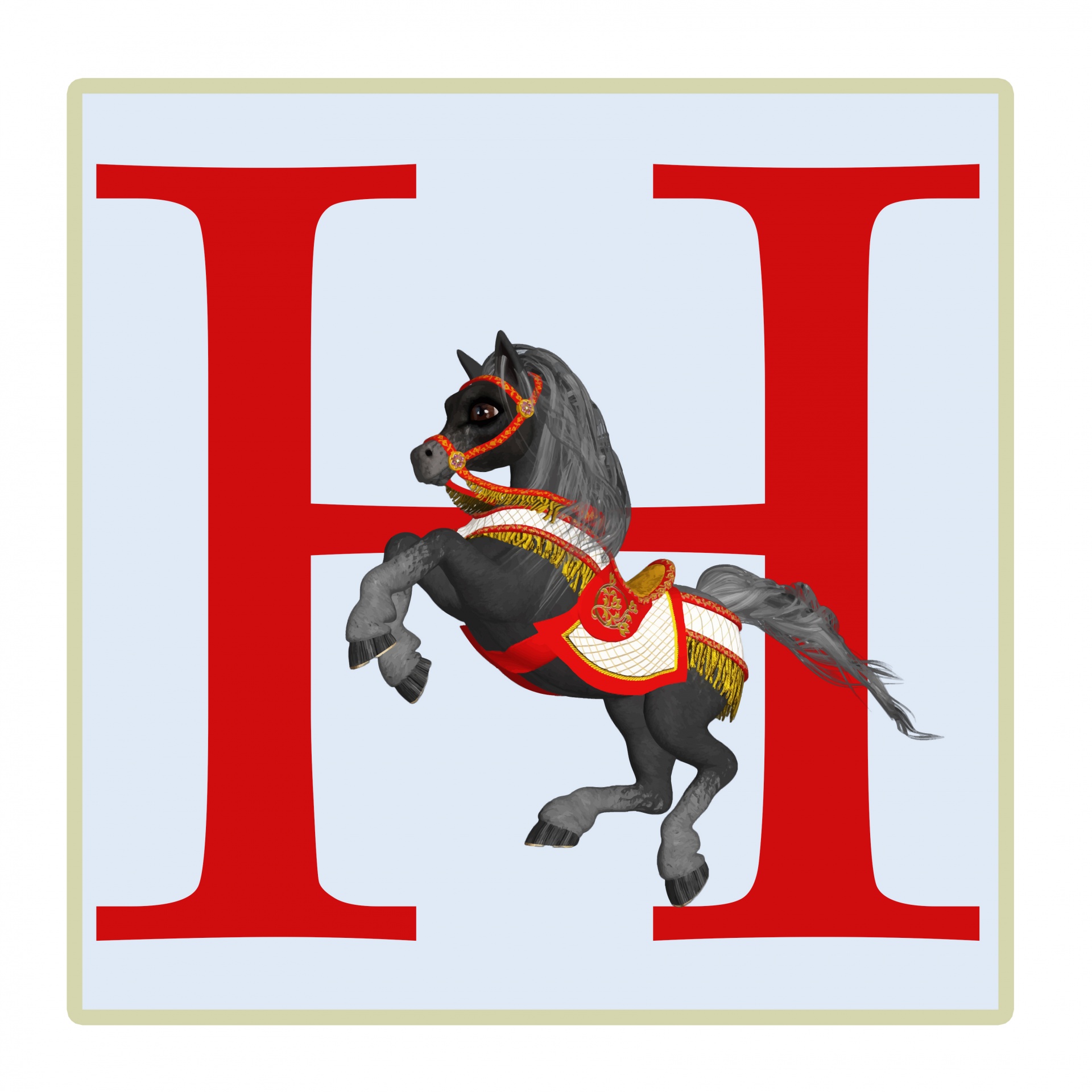h letter horse free photo