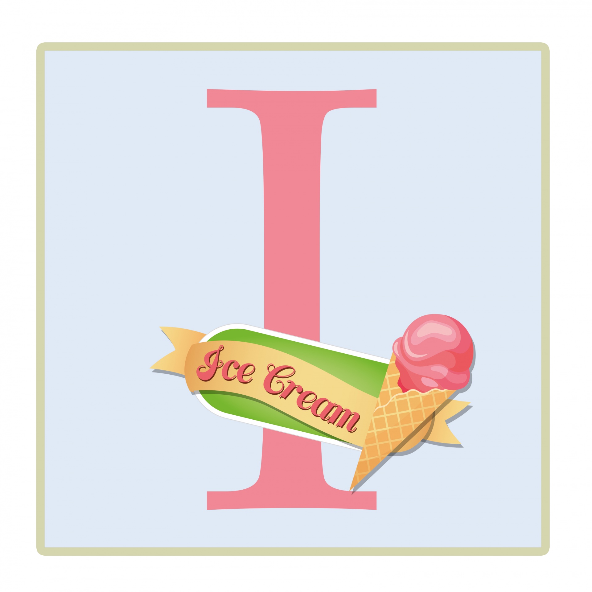 i letter ice cream free photo