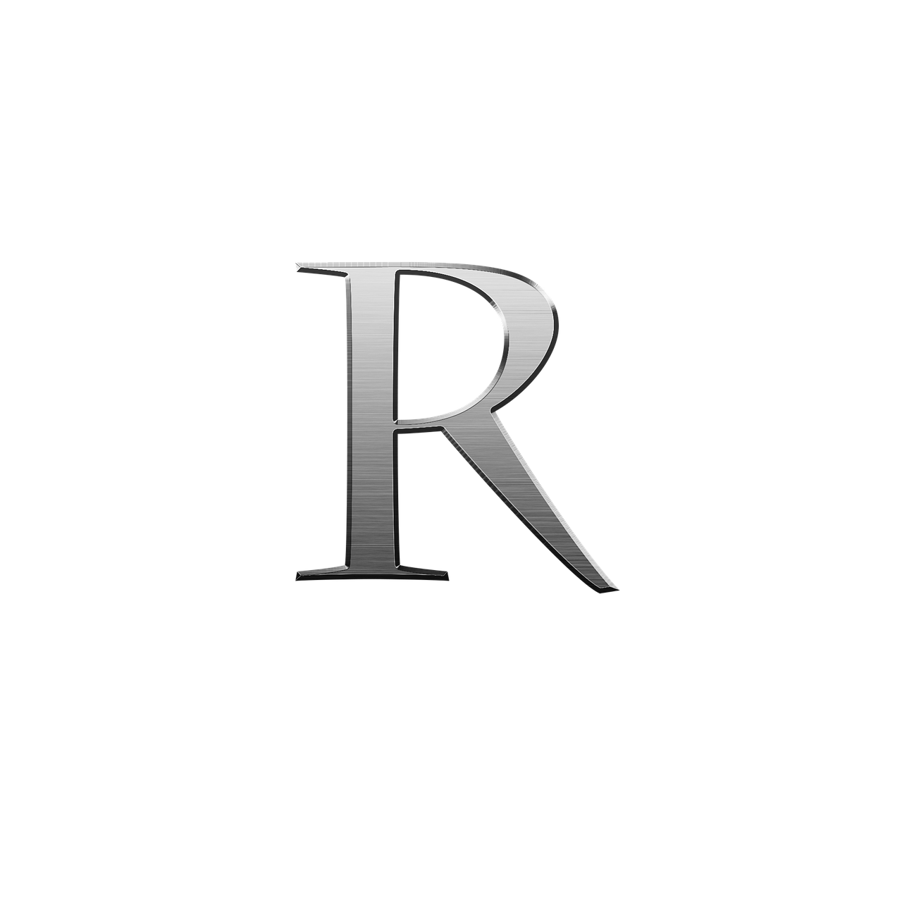 letter r alphabet metallic free photo