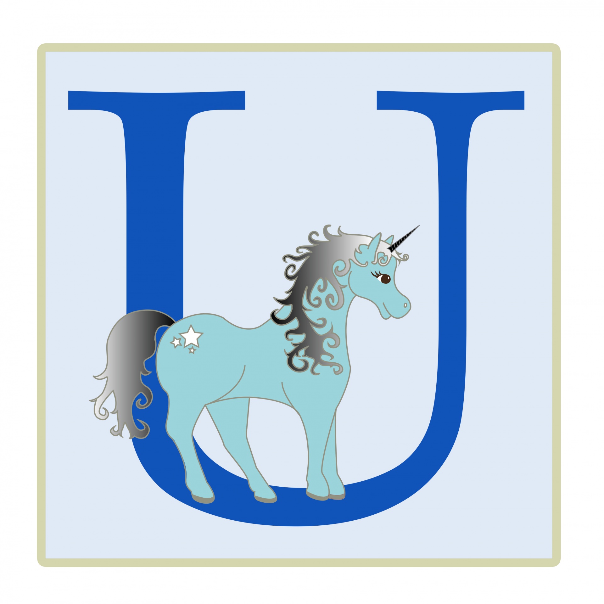 u letter unicorn free photo