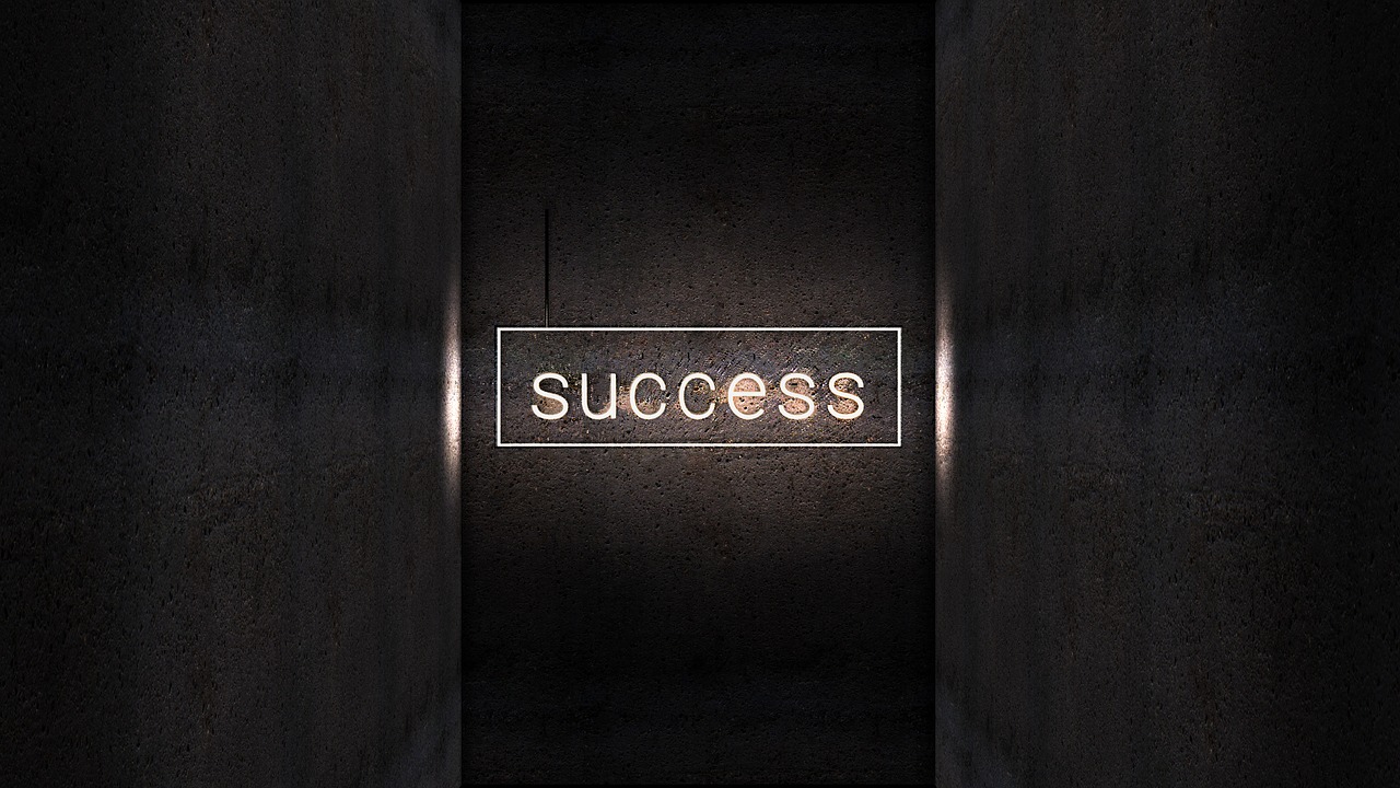 lettering  success  neon free photo