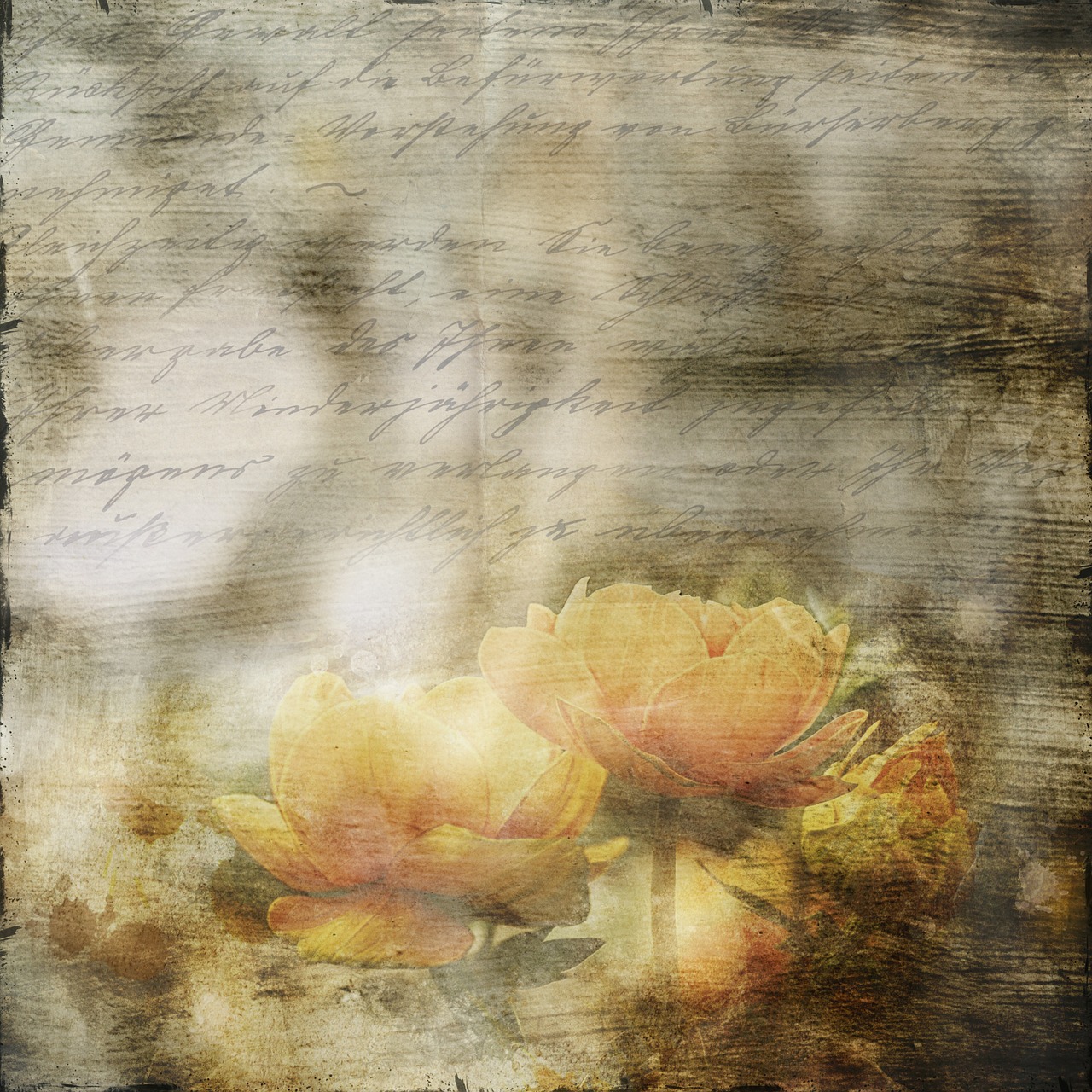 letters old flowers free photo