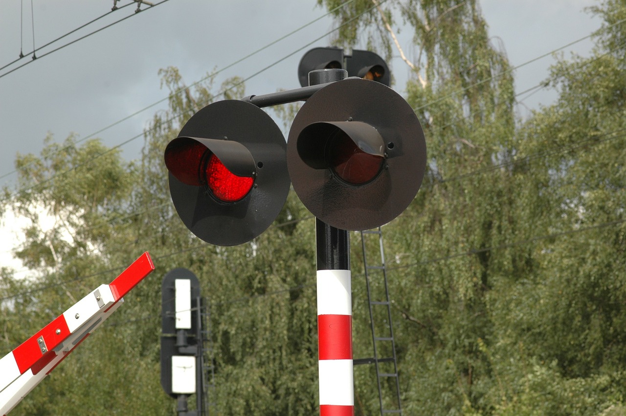level crossing railway crossing train free photo