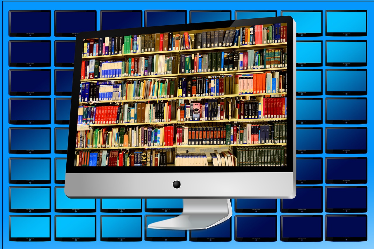 library electronic ebook free photo