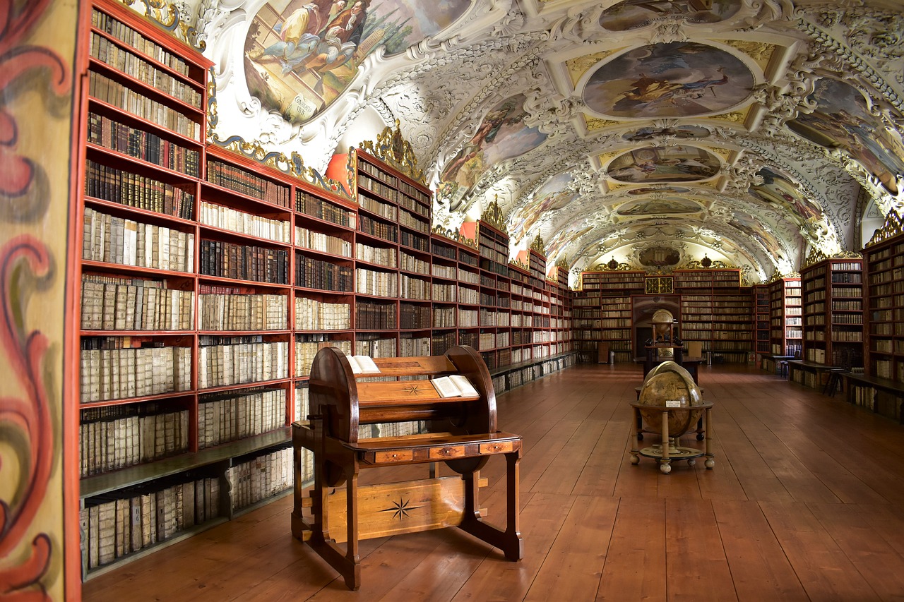 library historical fresco free photo