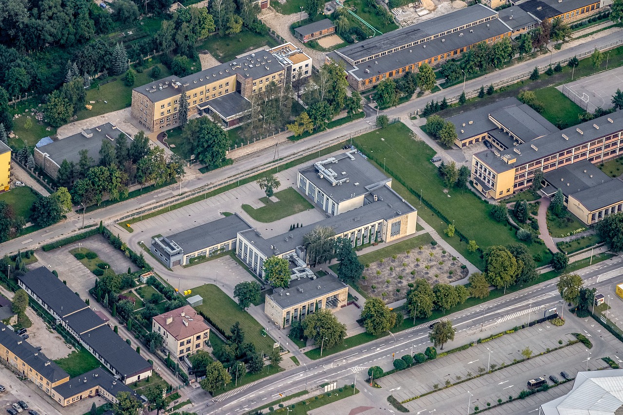 library public library aerial photo free photo