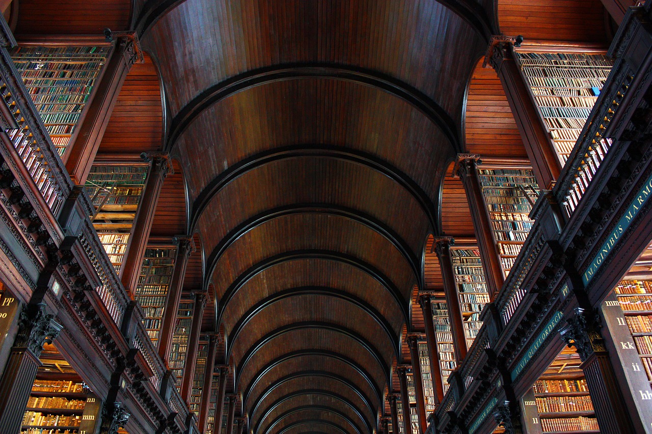 library inside wood free photo