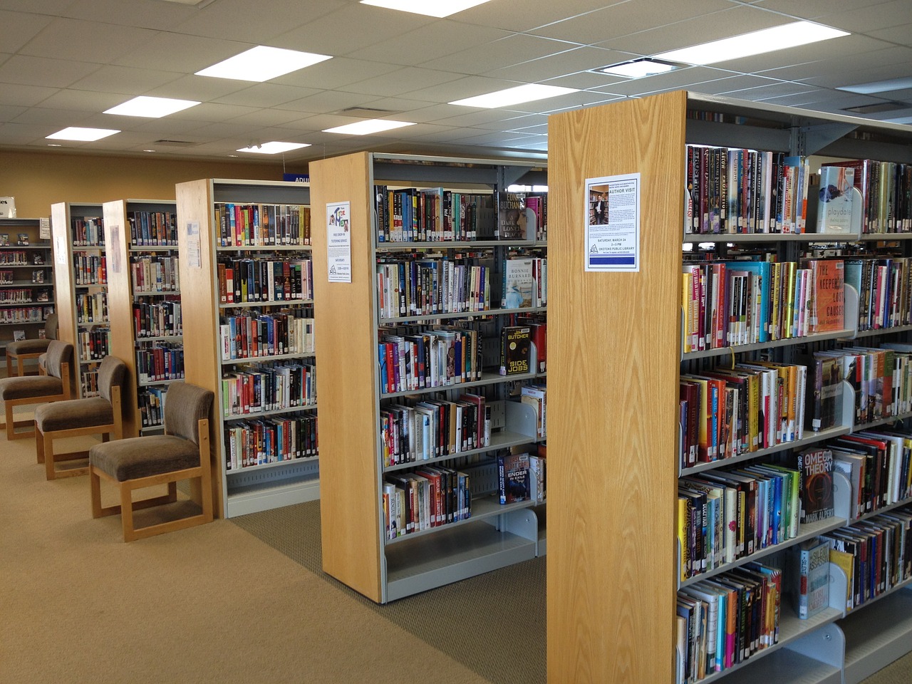 library books shelves free photo