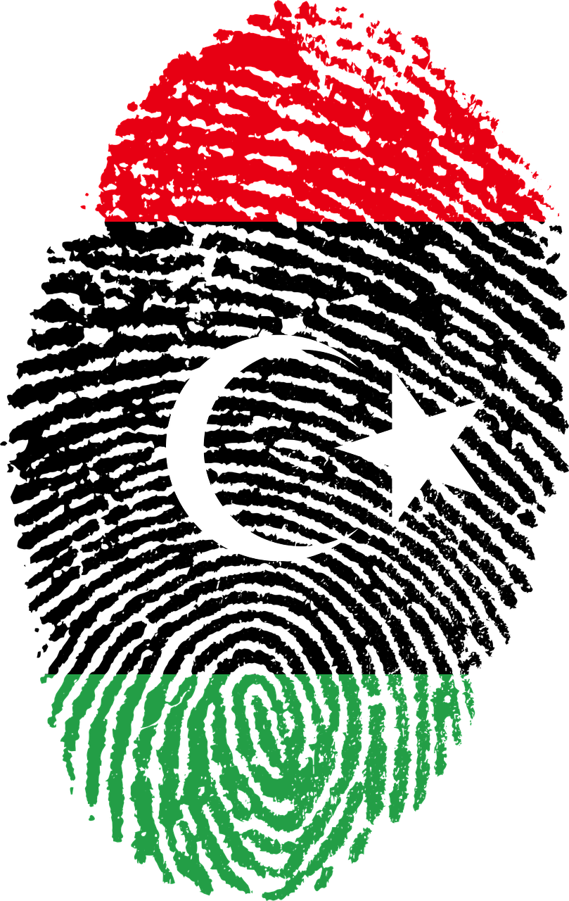 libya flag fingerprint free photo