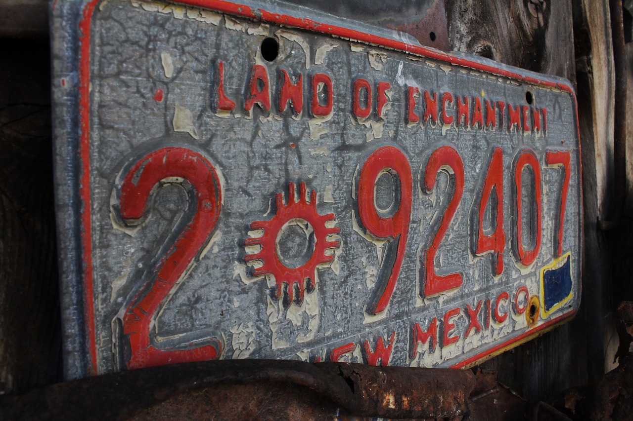 license plate new mexico antique free photo