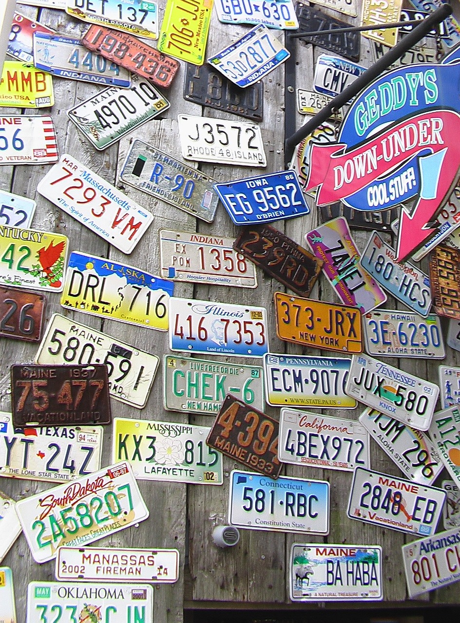 license plates bar harbor collage free photo