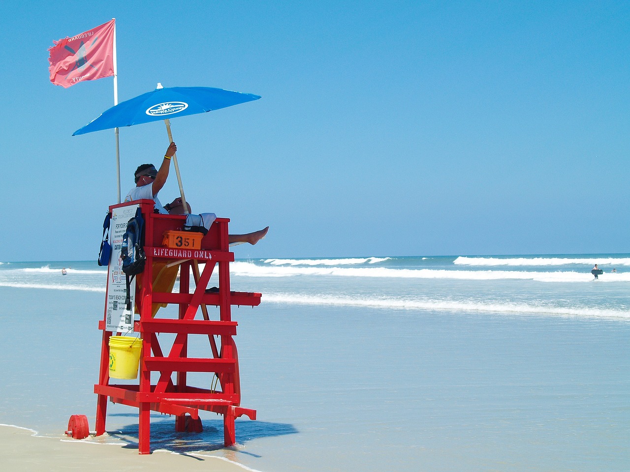 lifeguard daytona beach ocean free photo
