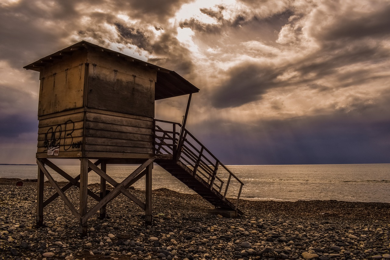 lifeguard tower beach free photo