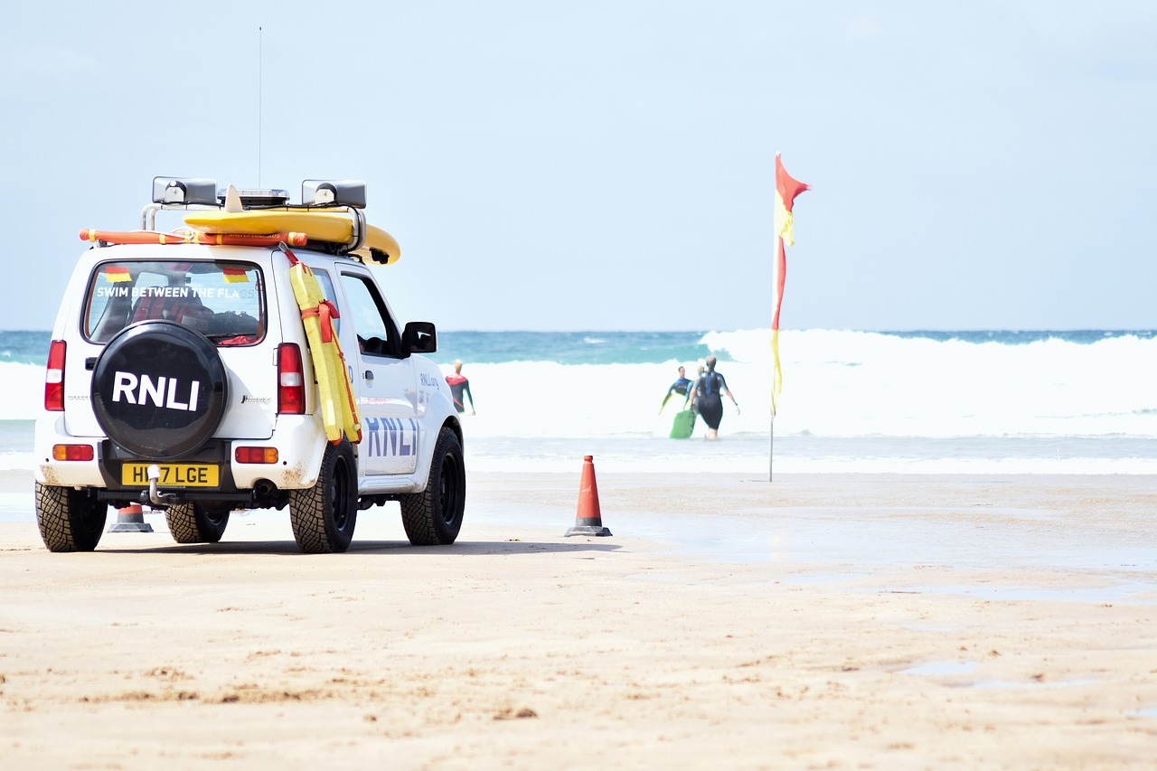 lifeguards  rnli  beach free photo