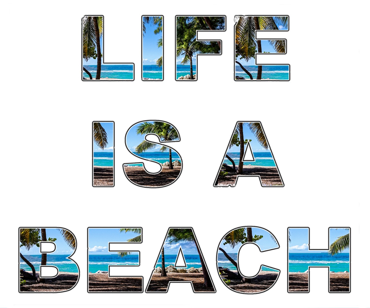 Edit free photo of Life's a beach,life,beach,saying,text