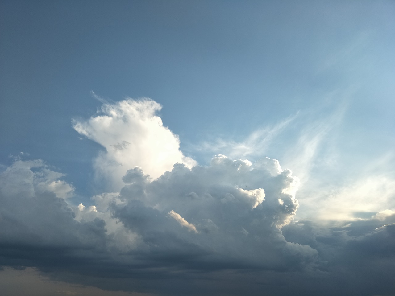 light sky white cloud free photo