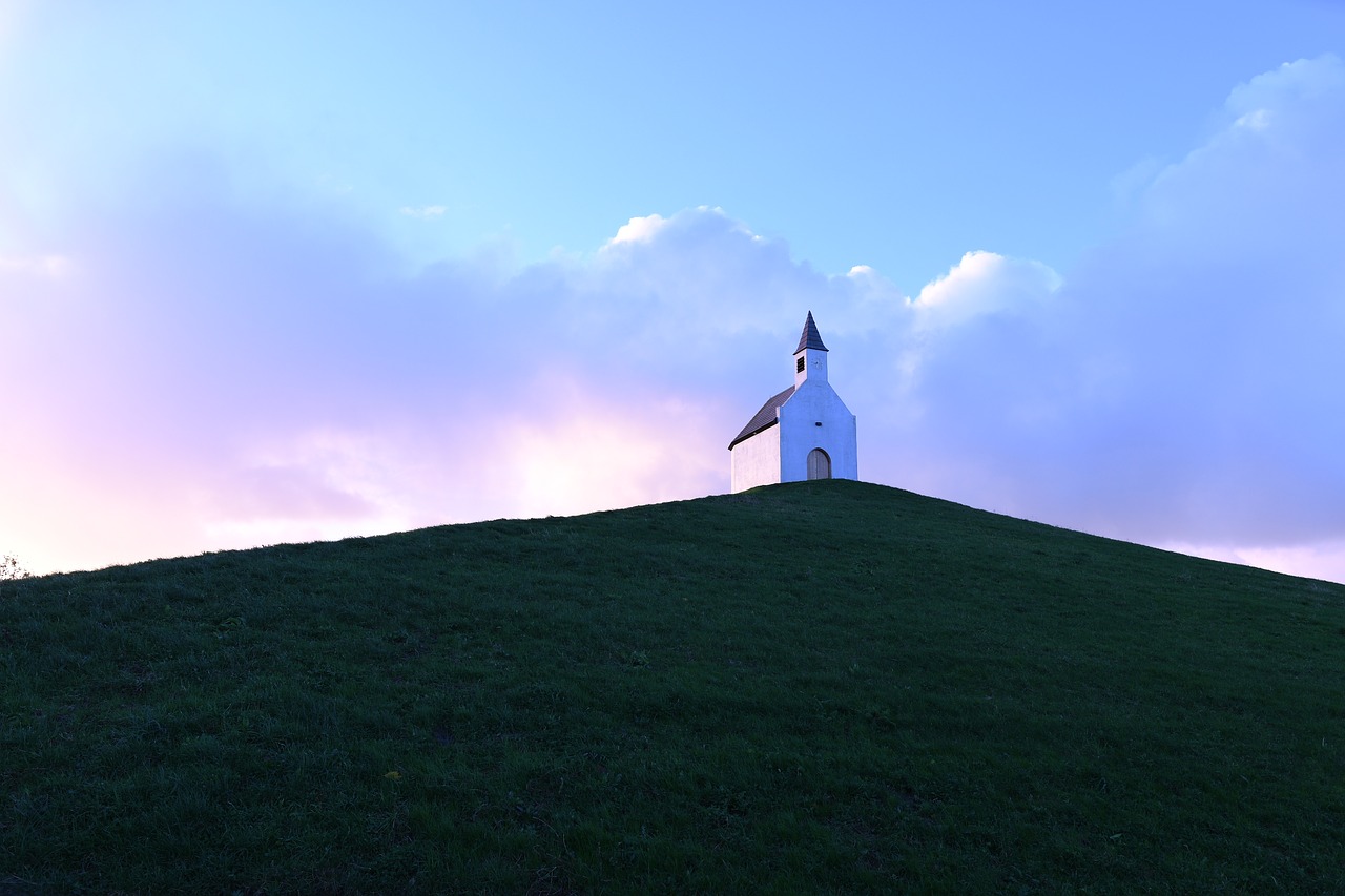 light sunrise little church free photo