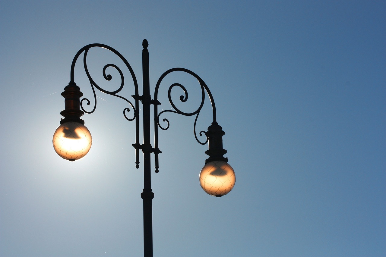 light sky lamppost free photo