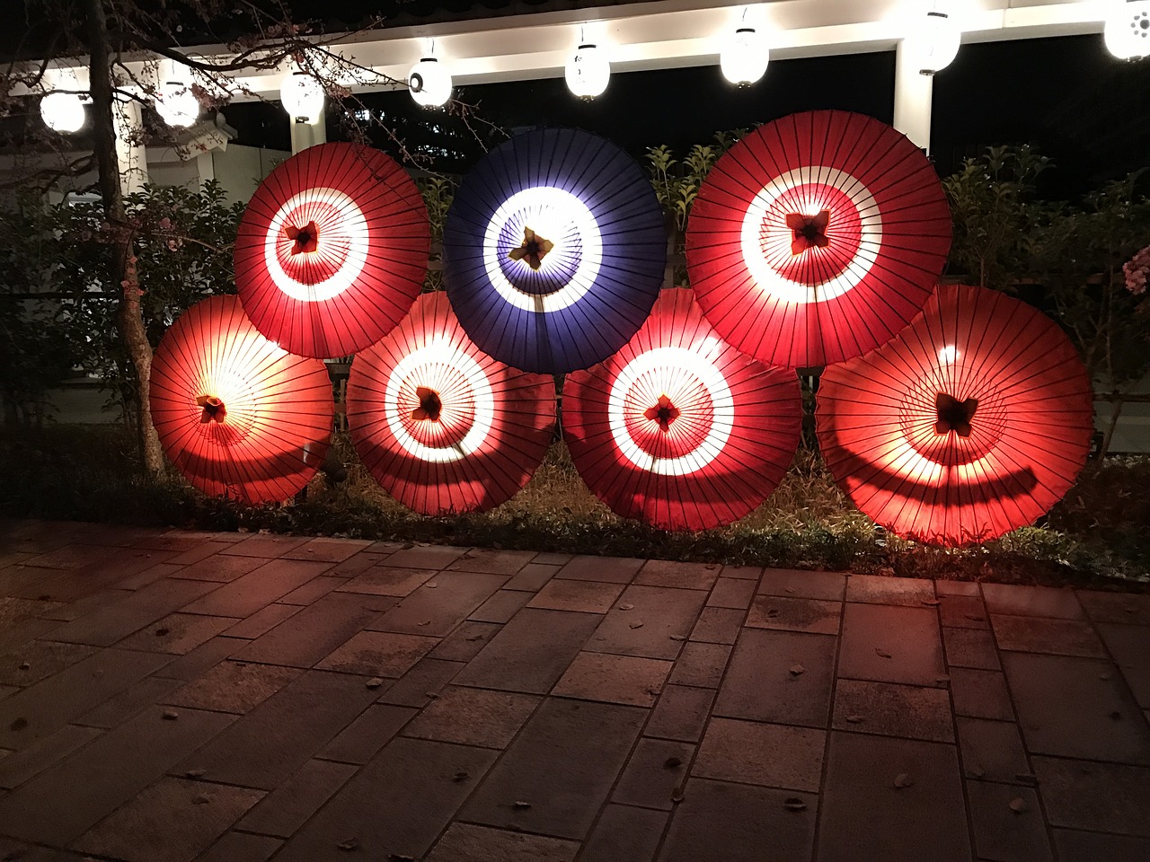 light art kumamoto japanese umbrella free photo