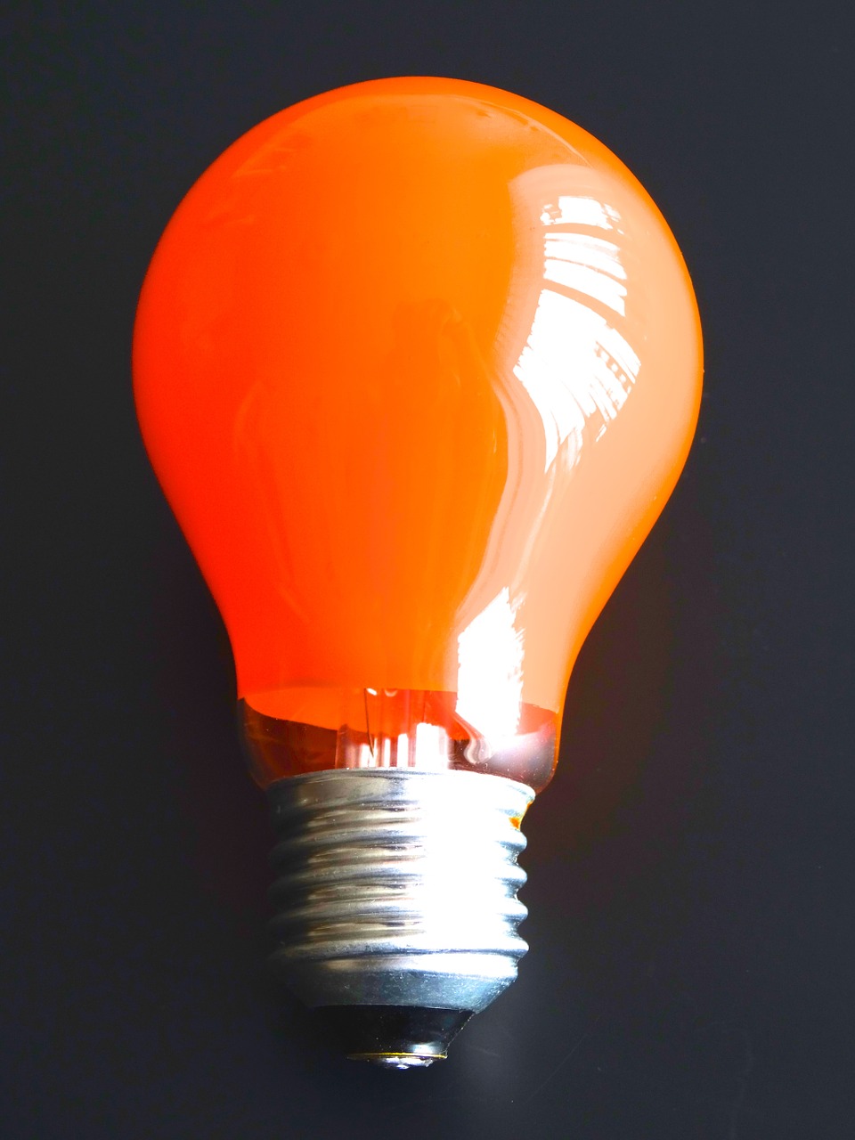 light bulb orange light body free photo