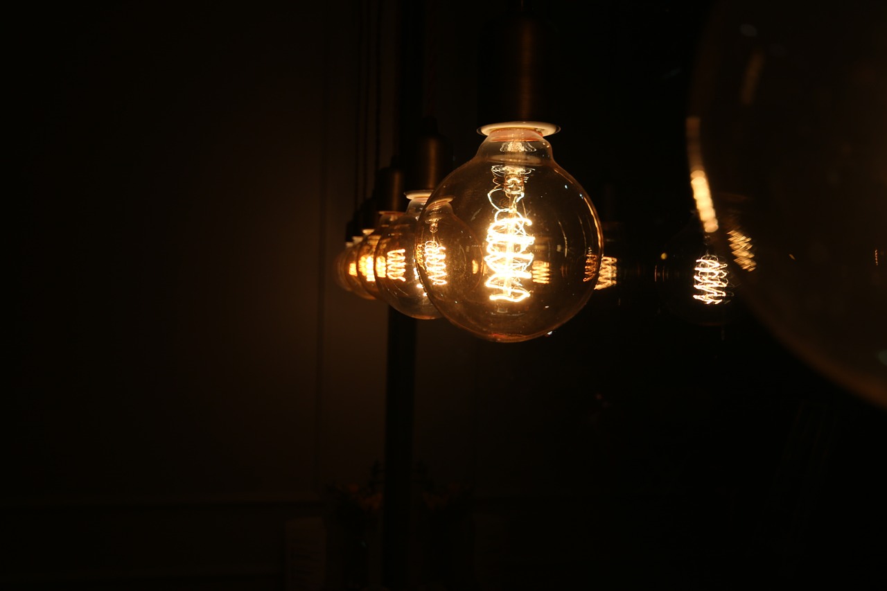 light bulb night-time night view free photo