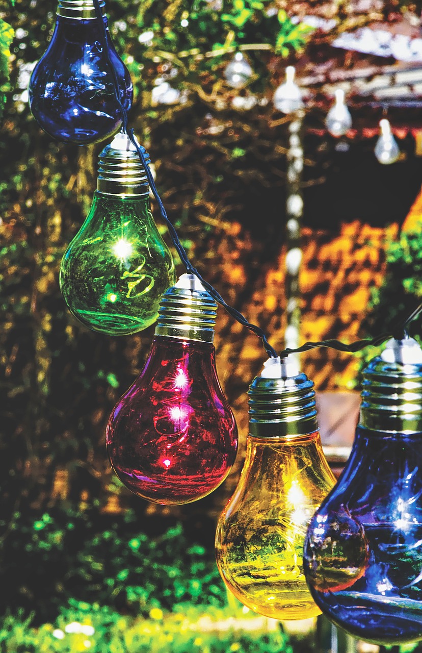 light bulbs  colorful  lamps free photo