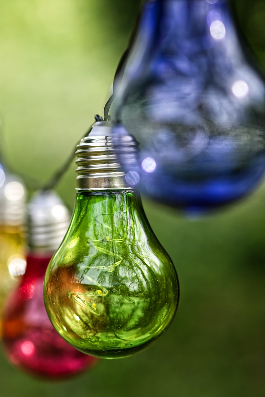 light bulbs  colorful  lamps free photo