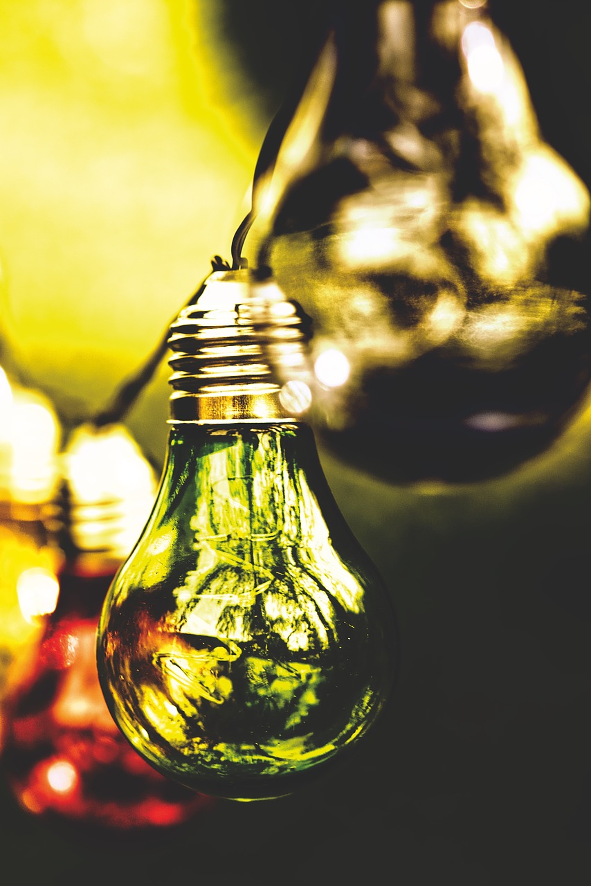 light bulbs  colorful  lamps free photo