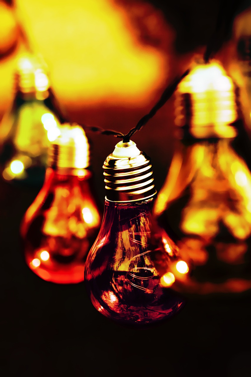 light bulbs  colorful  lamps free photo