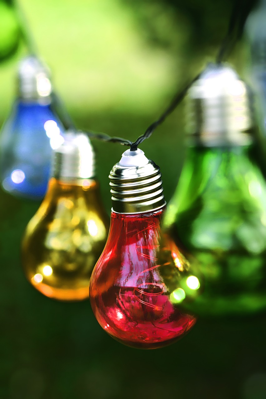 light bulbs  colorful  lamps free photo