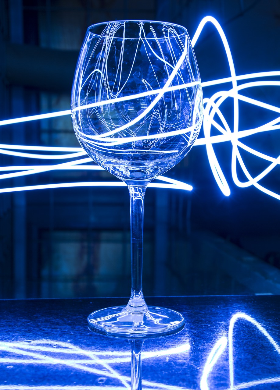 light painting glass blue free photo