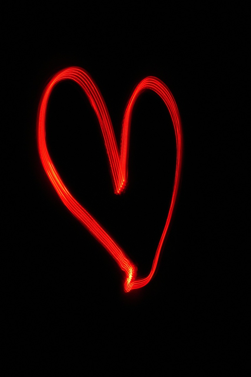 light painting heart love free photo