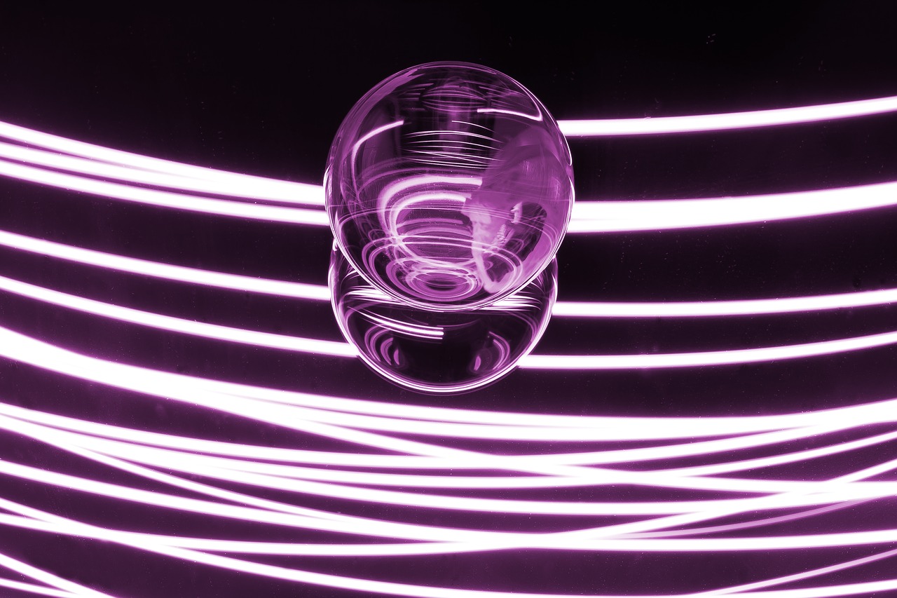 light painting  glass ball  pave free photo