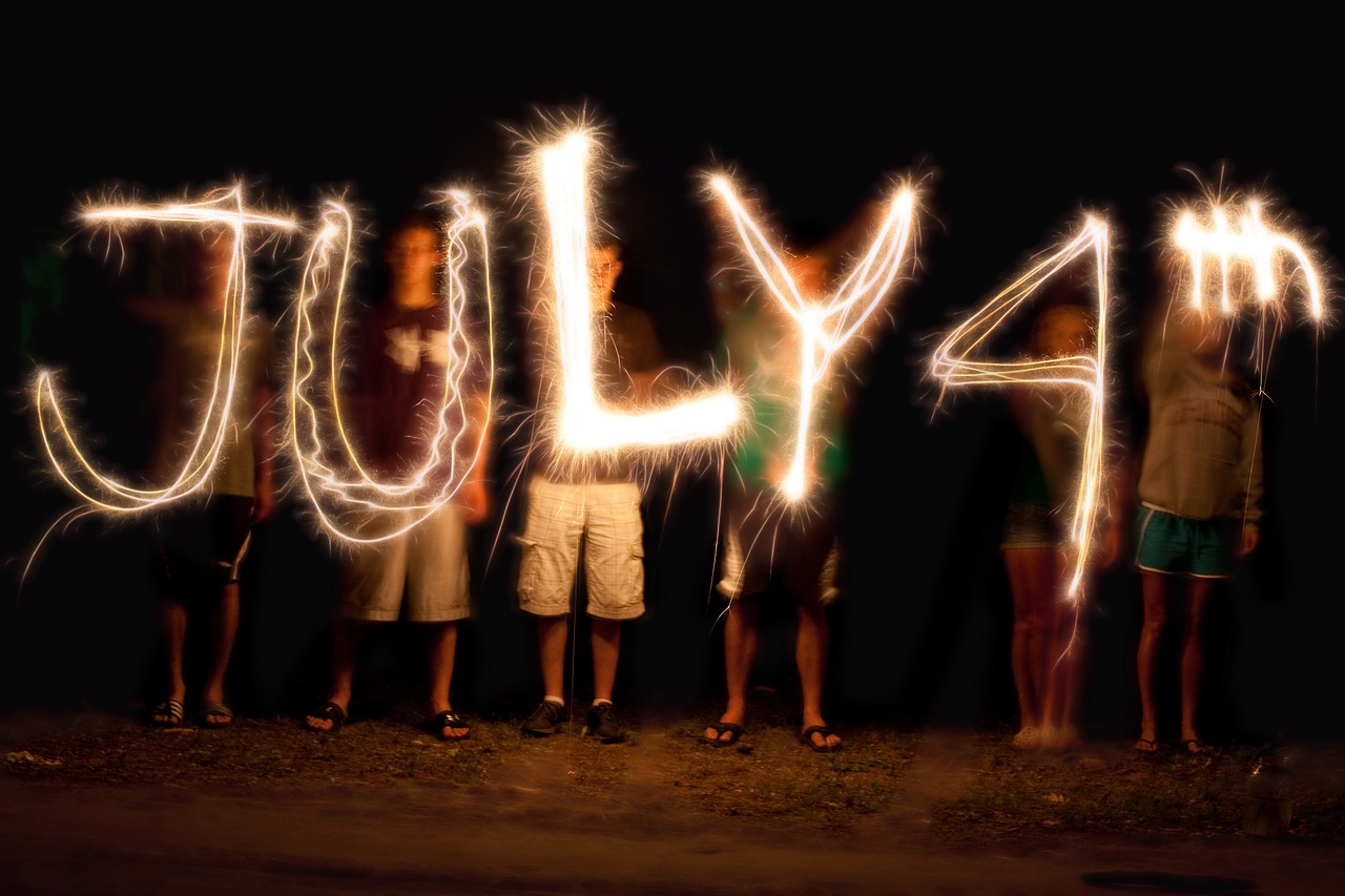 light painting sparkler writing fourth of july free photo