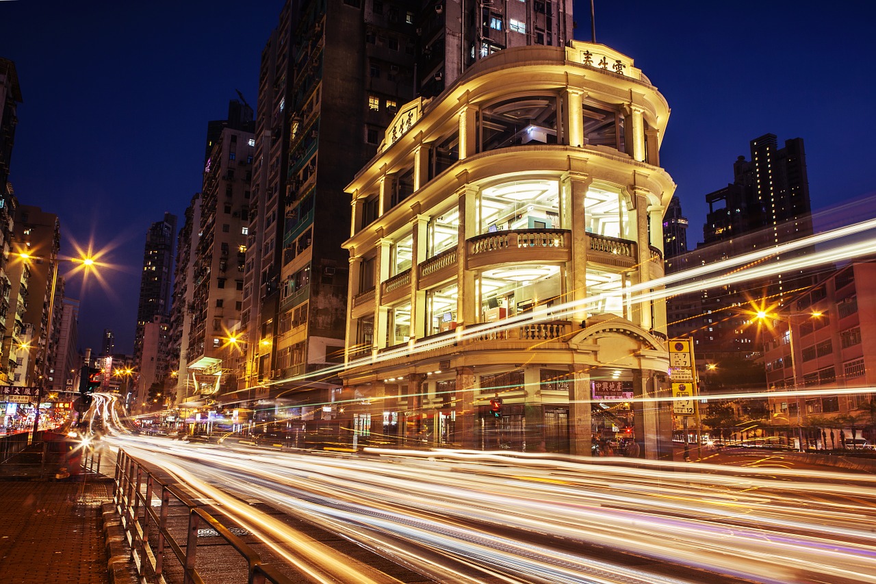 light trail old buildings heritage free photo