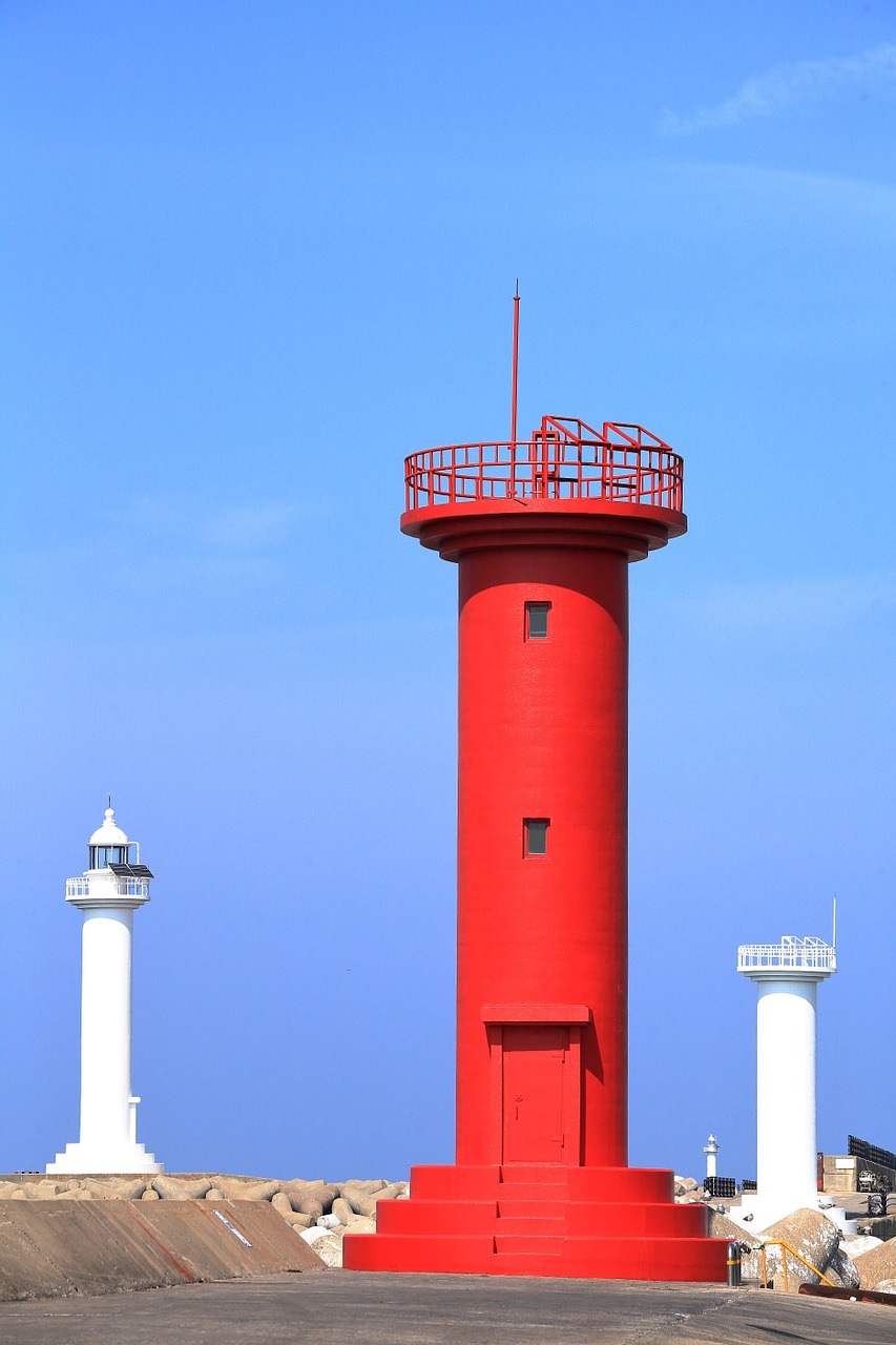 lighthouse jeju island landscape free photo