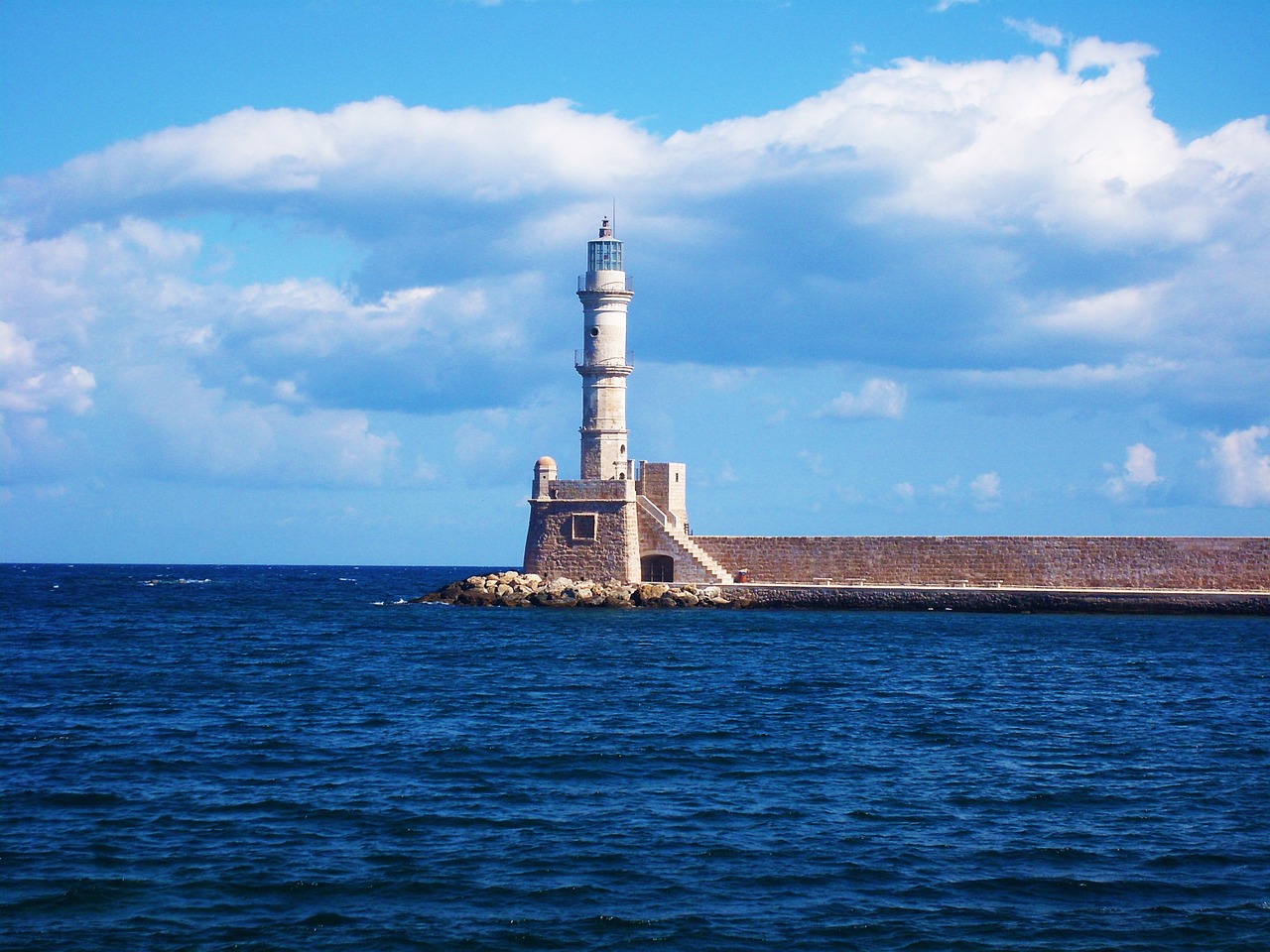 lighthouse sea greece free photo
