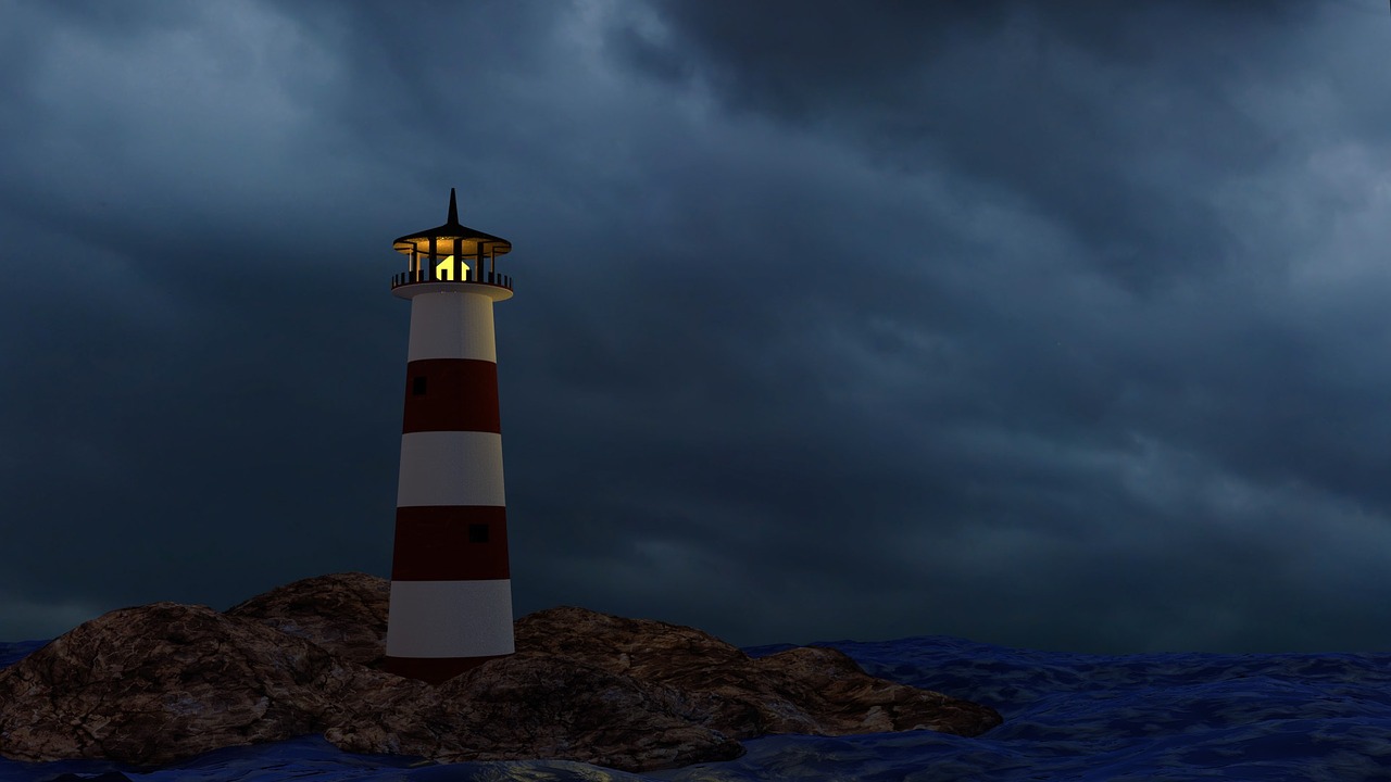 lighthouse storm ocean free photo