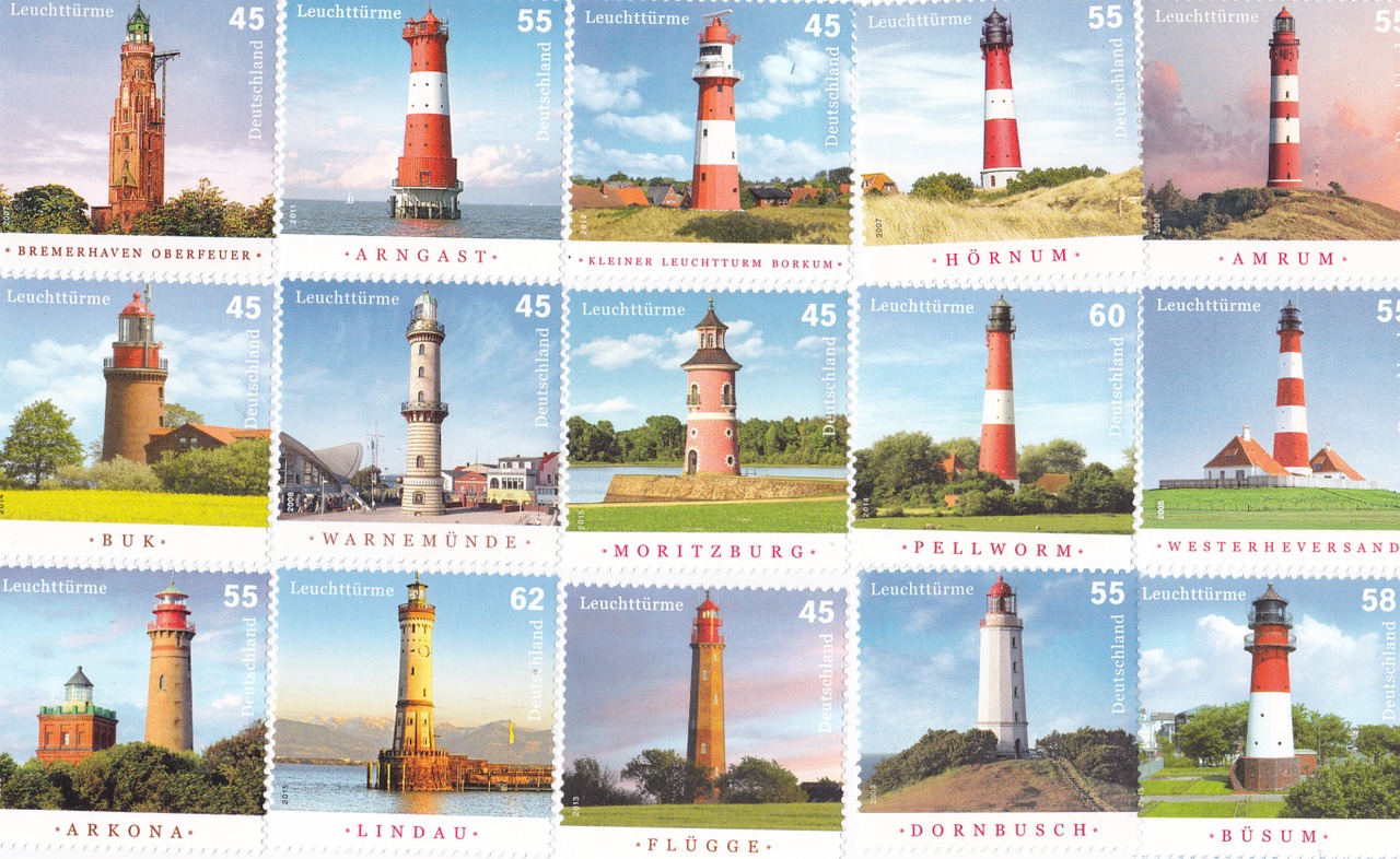 postage stamps lighthouse collect free photo