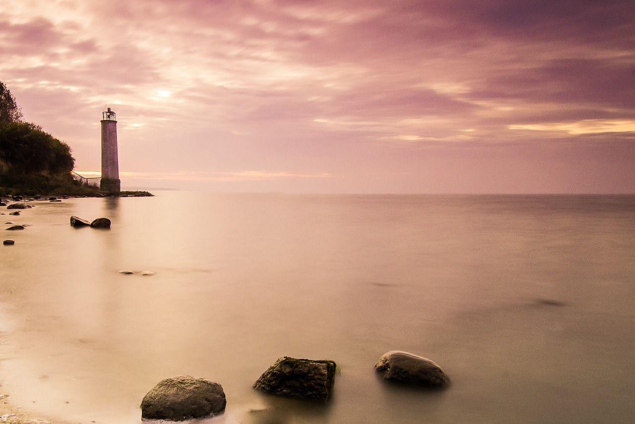 lighthouse sunset rügen free photo