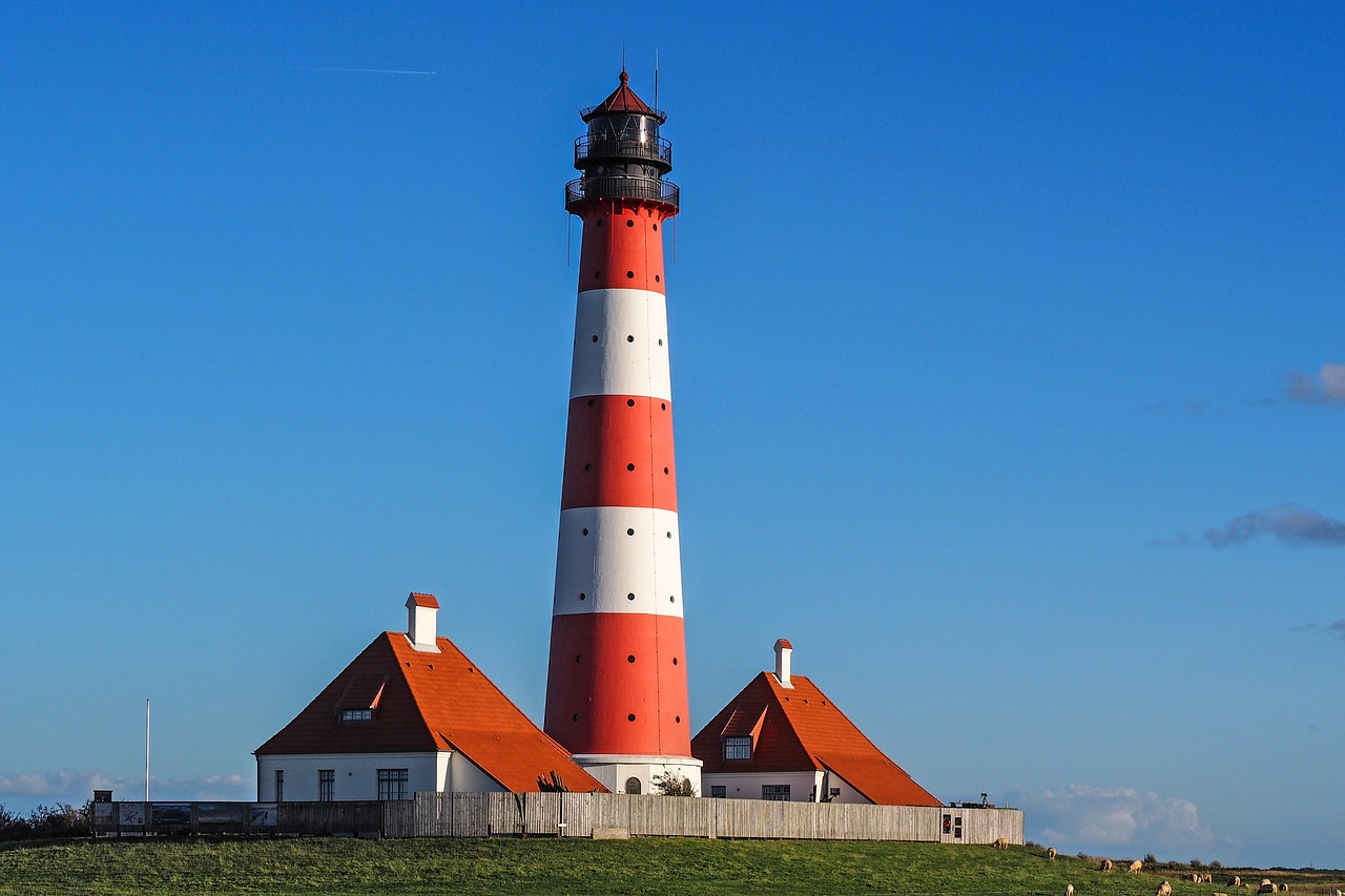 lighthouse westerhever wadden sea free photo