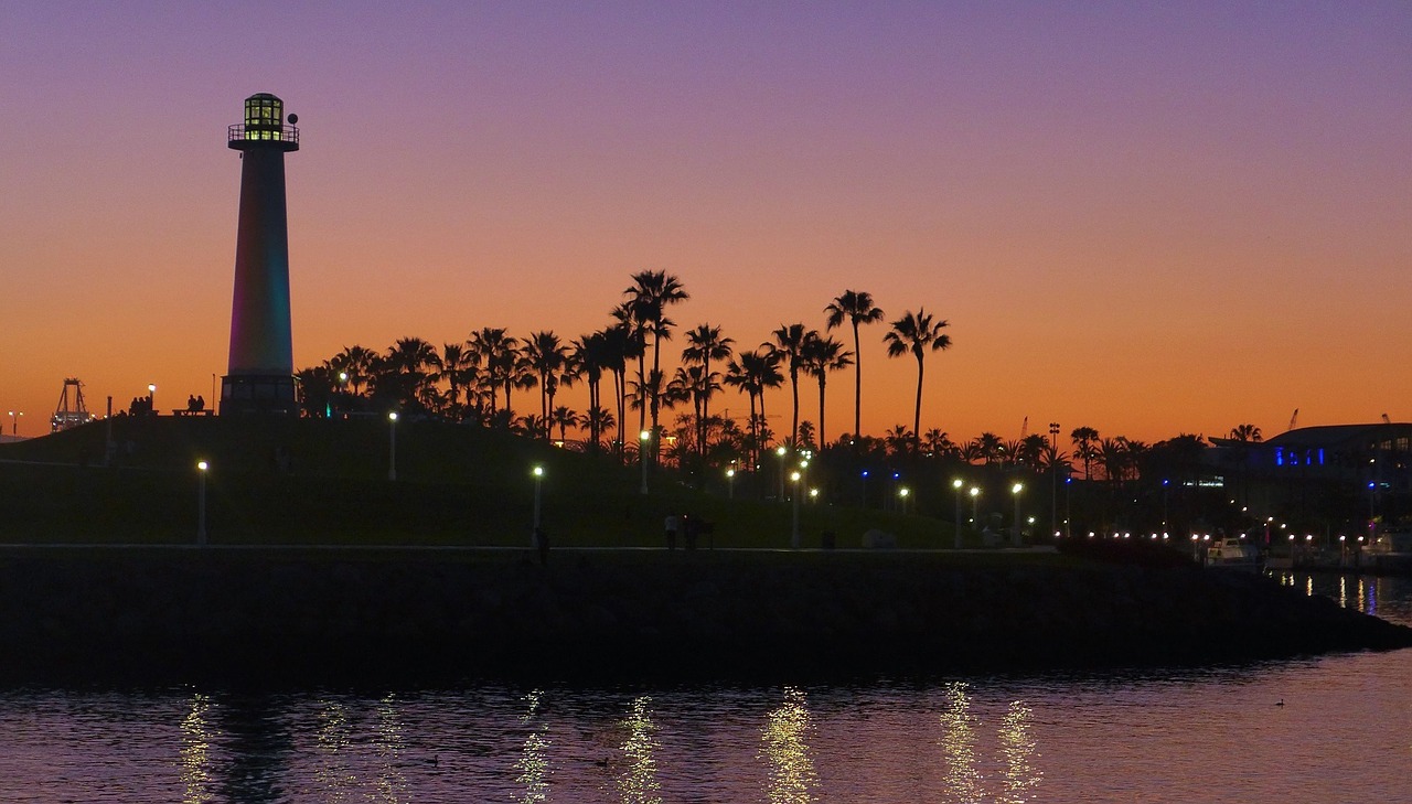 lighthouse sunset light free photo