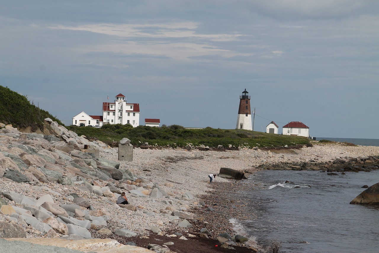 lighthouse shore rhode island free photo