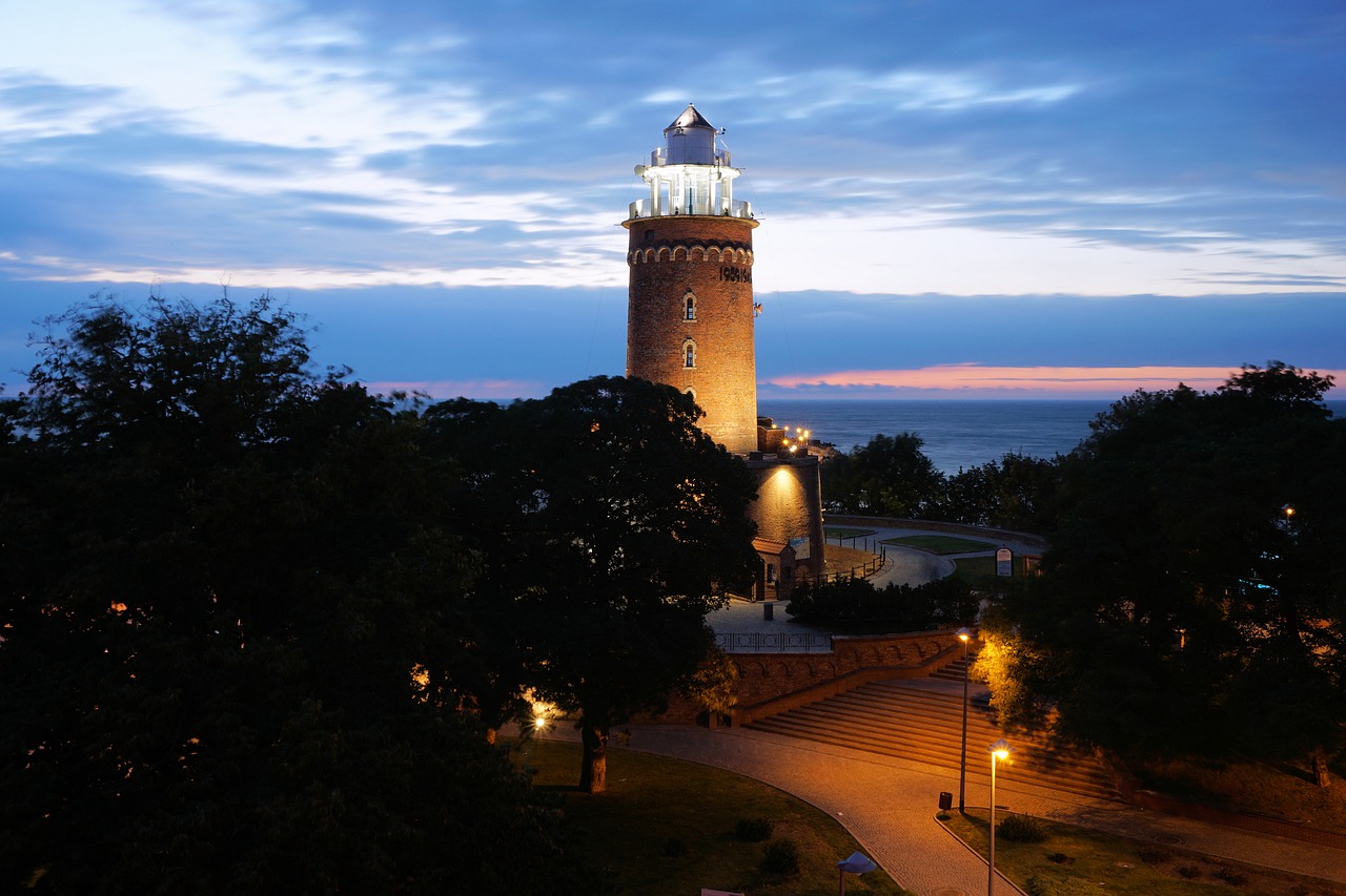 lighthouse kołobrzeg baltic sea free photo