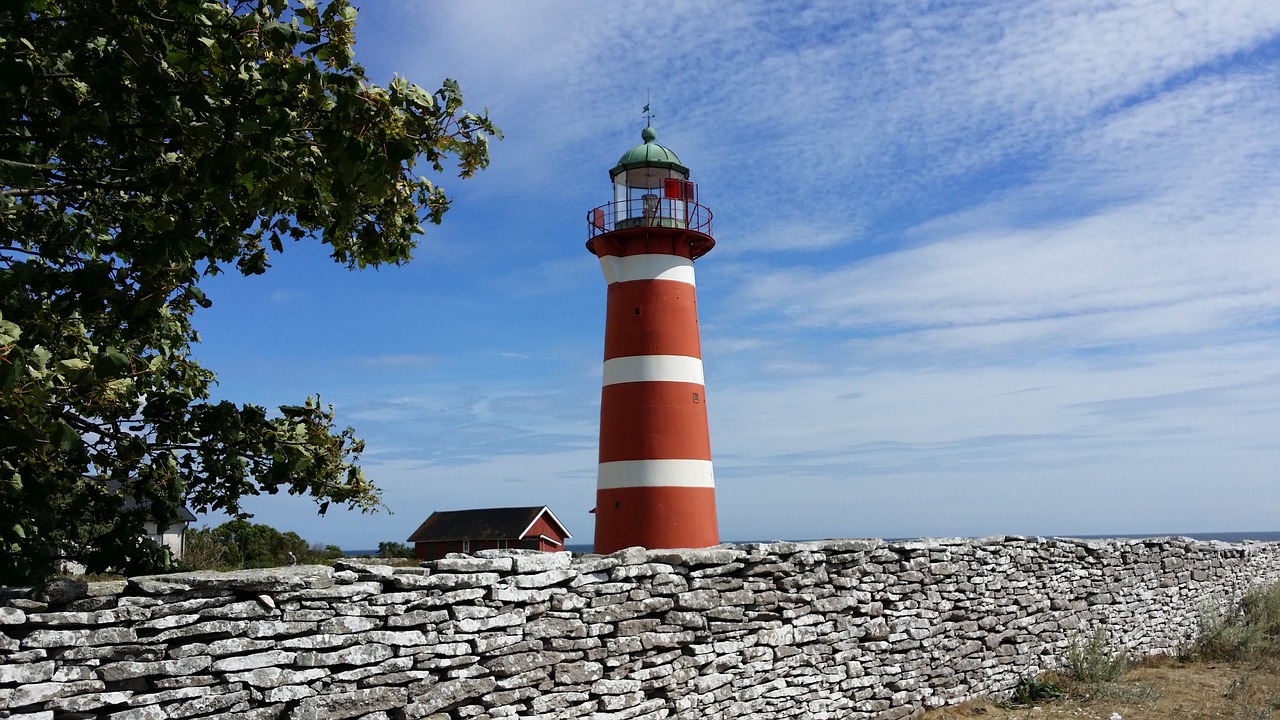 lighthouse wall gotland free photo